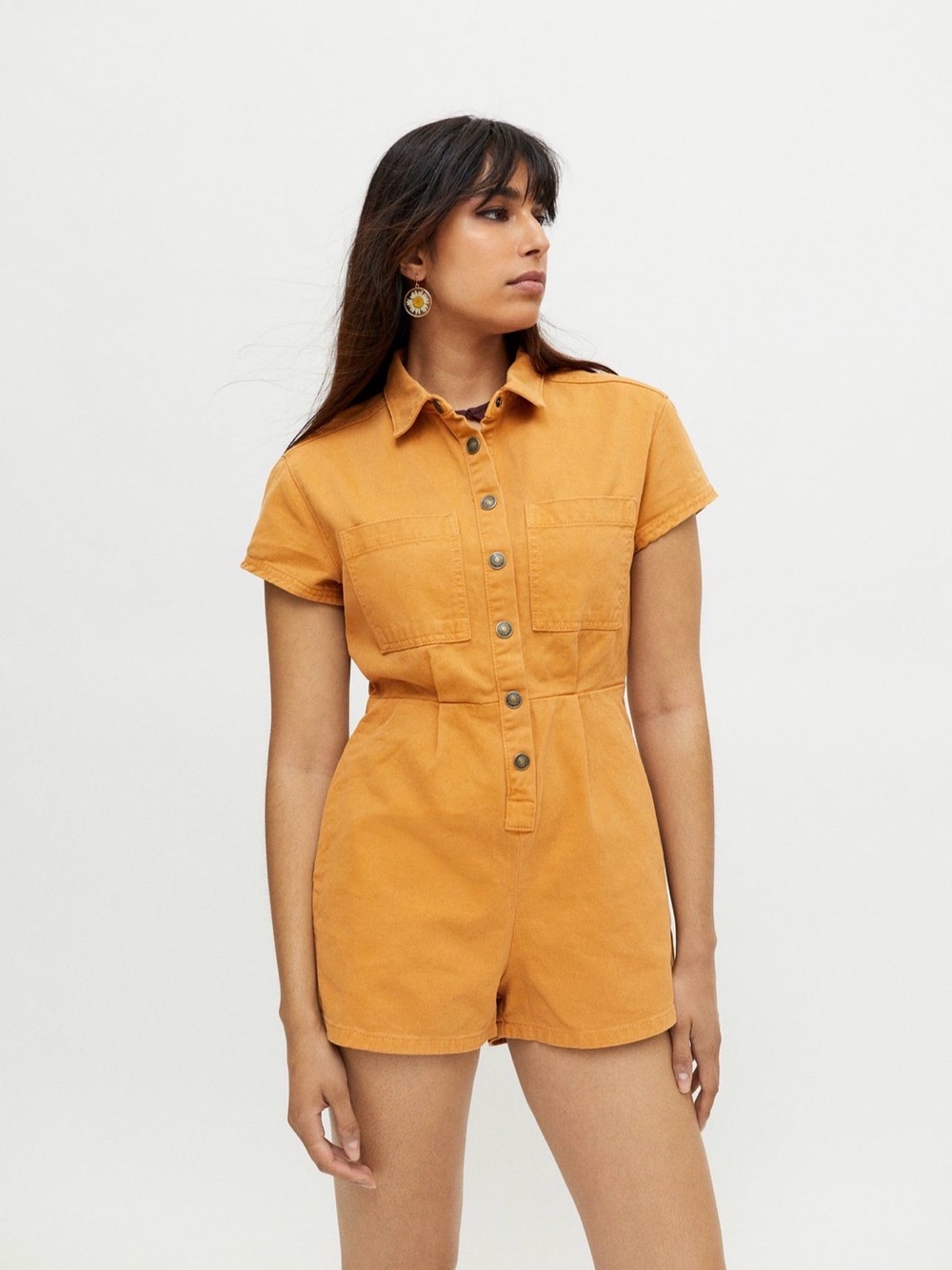 BDG Joey Short Sleeve Coverall Romper